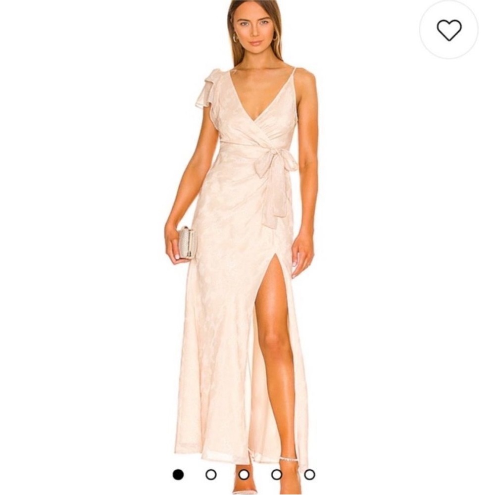 Tularosa Mika Cream Shimmery Maxi Dress| Size L